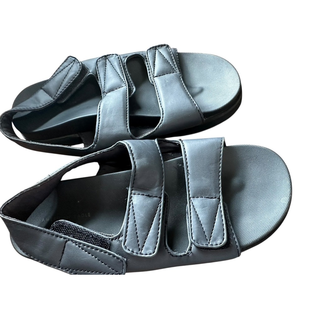 American Eagle Women Black Adjustable Strap Comfort Slides Sandals Size 6